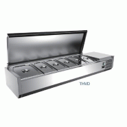 Vitrine réfrigérée à poser KIT RÉFRIGÉRÉ COUVERCLE INOX CAP. 8 BACS GN1/4 - 1800 x 335 x 255 mm_1