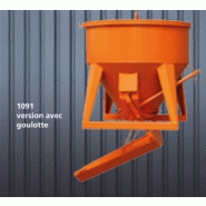 Benne à béton surbaissée - fond ouvrant 2 volets, cylindro-conique, sortie droite ou latérale - 1091(g)_1