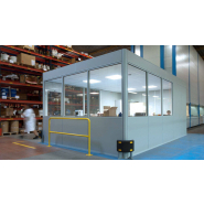 Cabine d'atelier en kit avec plafond idéal dans les zones urbaines - Novokit - 1 module 3 faces sur mur_1