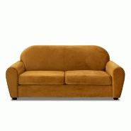 Canapé fixe Club 3 places en velours jaune moutarde - Design vintage anglais et fabrication italienne_1
