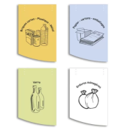 Corbeille Campagnarde Tri Sélectif Triple - Pin traité autoclave classe 4 - 100 litres - Pieds et lames section 22 x 90 mm - 3 corbeilles Ø 510 mm_1