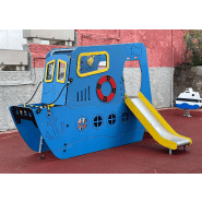 Équipement pour aires de jeux - Sik Boat JPVS01 - Structure métal résistante et panneaux écoplay_1