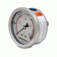 G2534R, Manomètre, 63 mm Face, Raccordement centre arrière, Bain de glycérine, 400 bar pression maximale_1