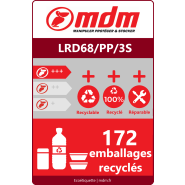 Palette en plastique - 100% polypropylène recyclé - surface antidérapante - 800 x 600 mm - LRD68/PP/3S_1