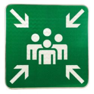 Panneau point de rassemblement après évacuation CE004 - signalisation de sécurité, anti-UV et rétroréfléchissant_1