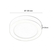 Plafonnier LED 8W intérieur rond - 120° - réf Dosai8W4K - finition blanche pour plafonds en béton_1