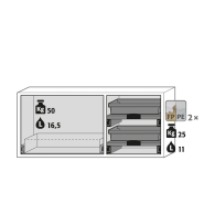 Armoire de sécurité combinée K-UB-90 modèle K90.060.140.050.UB.ST - Réf 30370-001-35365 - Stockage mixte inflammables et corrosifs_1