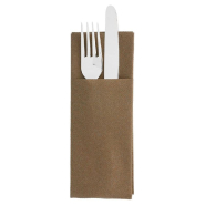 Serviette-étui pour couverts intissé chocolat 33x40cm - par 700_1