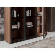 Armoire haute à portes battantes en verre Zola - 183,8 x 211,7 cm avec éclairage LED intégré_1