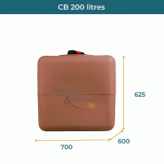 Cuve 200l Aérienne De Récupération D'eau - Réservoir Cubique Terracotta - Elbi Cb200_1
