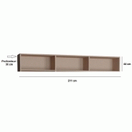 Surmeuble lit escamotable VERTIGO 160 x 200 cm - Taupe mat - 3 niches fixes_1