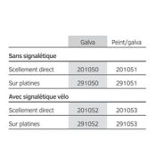 Appui vélos TROMBONE universel - Peu encombrant sur trottoirs - Ø 60 mm - Largeur 625 mm - Hauteur 1000 mm_1