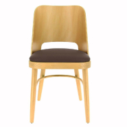 Chaise d'intérieur Colisée en hêtre et simili cuir coloris marron par 2_1