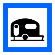 Panneau services terrain de camping pour caravanes et autocaravanes CE4b - régulièrement autorisé et classé_1