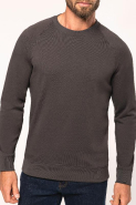 Sweat-shirt col rond homme - Réf: WK402 - 100% coton, manches raglan, tailles 3XL à 5XL_1