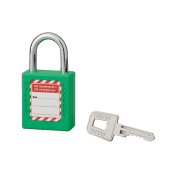 Cadenas de consignation loto lockout tagout 40 mm anse acier ø 6 x 25 mm vert