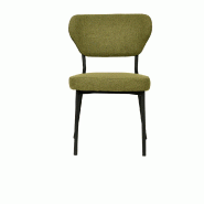 Duko - Chaise empilable en tissu vert_1