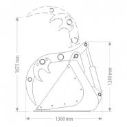 Godet multifonction pour tractopelle avec mâchoire renforcée