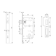 Serrure encastrable pour porte d'intérieur - axe 55mm - entraxe 72mm - carré 8mm - inox SUS304 - THIRARD_1