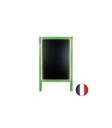 Chevalet stop trottoir en bois - Dimensions 90 x 55 cm avec éclairage LED et batterie 9 800 mAh - Référence : LSTF49VE-LED-BA98_1