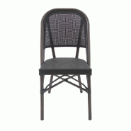 Paris - Chaise de bistrot en tissu wengé-mesh noir_1