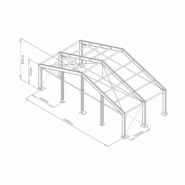 Tente de stockage fermée - structure fixe en aluminium et acier - couverture PVC multi-éléments - porte, fenêtre et éclairage_1