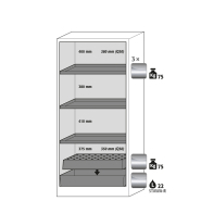 Armoire de sécurité Q-PEGASUS-90 - modèle Q90.195.090.WDAC - Réf 30042-048-30047 - Type 90 avec portes battantes et serrure profilée_1