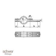 Colliers de fixation - Schwer Fittings - RS-C-AB - Selon DIN 3567 Form A/B avec vis et écrous inclus_1