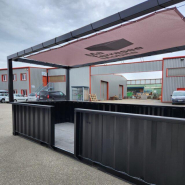 Container Terrasse Mobile à Bâche - 20 Pieds - Solution Modulable et Élégante_1