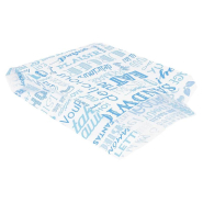 Sachet papier ingraissable burger et hot dog Parole bleu 14+7x22cm - par 500_1