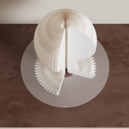 Tête Carton Plié avec Plateau Blanc Ø18 H30 cm_1