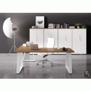 Bureau de direction design Pyramid - 180, Blanc, Sans, Oui, Chêne vieilli_2
