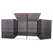 Cache-conteneurs robuste en acier et polycarbonate pour jardin ou cour