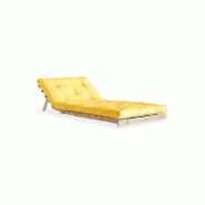 Fauteuil convertible futon ROOTS - pin naturel - coloris jaune - couchage 90 x 200 cm - design japonais et scandinave_1
