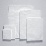 Pochettes cadeaux kraft lisse blanc 16x19cm - par 1000 - légères et résistantes, ouverture décalée_1