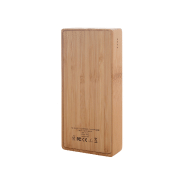Power bank en bambou - 8000 mAh avec chargeur solaire intégré et ports USB-C/micro USB_1