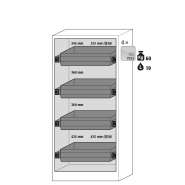 Armoire de sécurité Q-DISPLAY-30 modèle Q30.195.086.WDFW - réf 32781-061-33627 - Stockage substances inflammables selon NF EN 14470-1_1