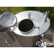 Bac de lancement fermé 1240 L - Diam trou d'homme ovale 450 x 410 mm - 3 pieds - Réf BNC074_1
