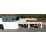 Barbecue Méthane en béton réfractaire - grand modèle 2 foyers - 150x70x106 cm - piétement en béton armé_1