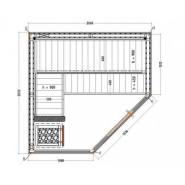 Cabine de sauna d'angle Harvia 206 x 203,3 x 202 cm - 3 à 4 personnes - Poêle Vega 8 kW et accessoires inclus_1