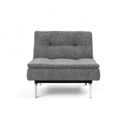 Fauteuil convertible design Dublexo - Lit 90x115 cm - Pieds chromés - Tissu Twist Charcoal - Innovation Living_1