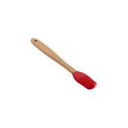 Pinceau à pâtisserie en silicone - manche en bambou - couleur rouge - 20 g_1