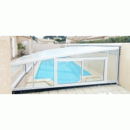 Abri piscine adossé Dublin - télescopique, motorisé, aluminium et polycarbonate anti-UV_1