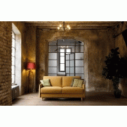 Canapé convertible Univers 140x195 en tissu Safran - Pieds cônes en hêtre naturel - Fabrication italienne_1