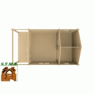 Chalet en bois plain-pied frene 30 / madrier / 30 m² / en kit / toit double pente_2