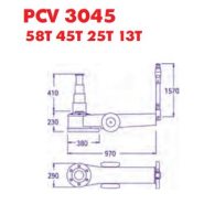 Cric hydropneumatique classique, 4 pistons 58t/45t/25t/13t - pasquin - pcv 3045_1
