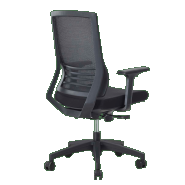 Siège bureautique Gower - mécanisme synchrone, dossier filet noir, support lombaire, coloris noir_1