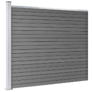 Vidaxl panneau de clôture wpc 175x146 cm noir 148985_1