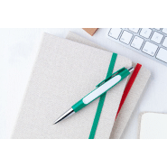 Stylo à bille en plastique - large clip imprimable - encre bleue - couleur verte - 10g_1