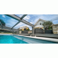 Abri piscine bas limone slim / télescopique / motorisé / en verre_2